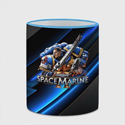 Кружка 3D Captain Titus Warhammer 40000 space marine 2, цвет: 3D-небесно-голубой кант — фото 2