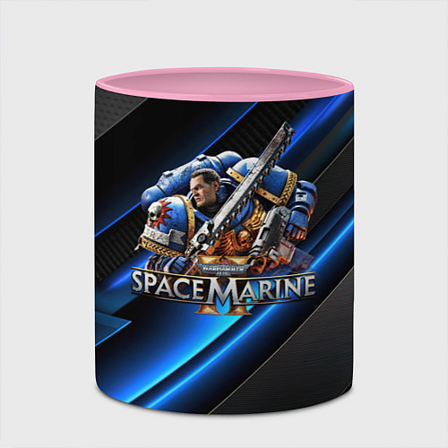 Кружка цветная Captain Titus Warhammer 40000 space marine 2 / 3D-Белый + розовый – фото 2