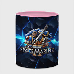 Кружка 3D Captain Titus Warhammer 40000 space marine 2, цвет: 3D-белый + розовый — фото 2