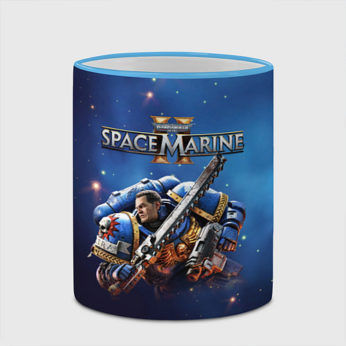 Кружка цветная Captain Titus Warhammer 40000 space marine 2 / 3D-Небесно-голубой кант – фото 2