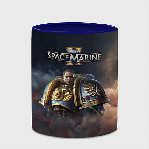 Кружка цветная Captain Titus Warhammer 40000 space marine 2 / 3D-Белый + синий – фото 2