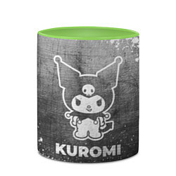 Кружка 3D Kuromi - grey gradient, цвет: 3D-белый + светло-зеленый — фото 2