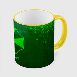 Кружка 3D Resident Evil - green gradient, цвет: 3D-желтый кант