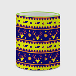 Кружка 3D Новый год зима паттерн, цвет: 3D-светло-зеленый кант — фото 2