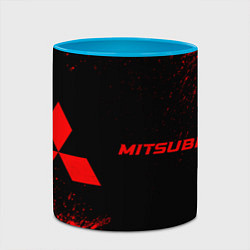 Кружка 3D Mitsubishi - red gradient по-горизонтали, цвет: 3D-белый + небесно-голубой — фото 2