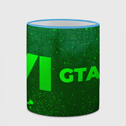 Кружка 3D GTA 6 - green gradient по-горизонтали, цвет: 3D-небесно-голубой кант — фото 2