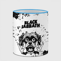 Кружка 3D Black Sabbath - рок пес, цвет: 3D-небесно-голубой кант — фото 2