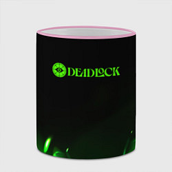 Кружка 3D Deadlock logo зеленый огонь, цвет: 3D-розовый кант — фото 2