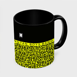 Кружка 3D BTS pattern kpop, цвет: 3D-белый + черный