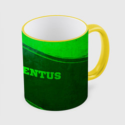 Кружка 3D Juventus - green gradient по-горизонтали, цвет: 3D-желтый кант