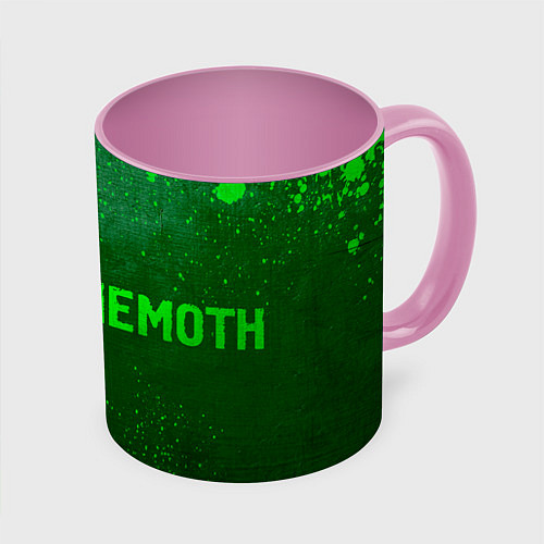 Кружка цветная Behemoth - green gradient по-горизонтали / 3D-Белый + розовый – фото 1