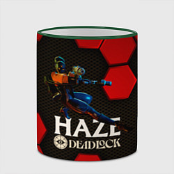 Кружка 3D Deadlock Haze красные плиты, цвет: 3D-зеленый кант — фото 2