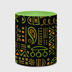 Кружка 3D Абстрактный этнический орнамент, цвет: 3D-белый + светло-зеленый — фото 2