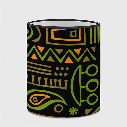 Кружка цветная Abstract ethnic theme / 3D-Черный кант – фото 2