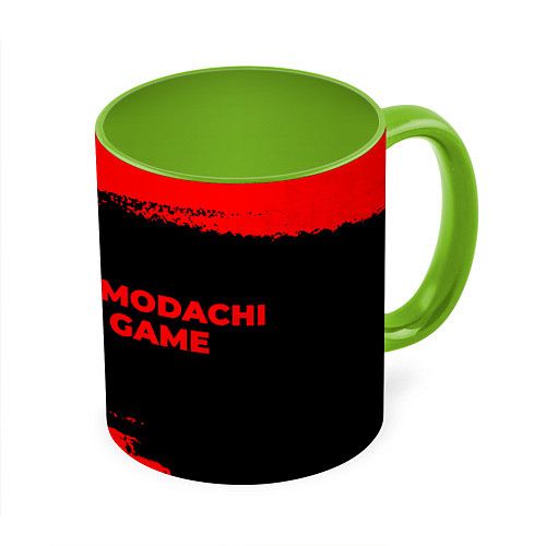 Кружка цветная Tomodachi Game - red gradient по-горизонтали / 3D-Белый + светло-зеленый – фото 1