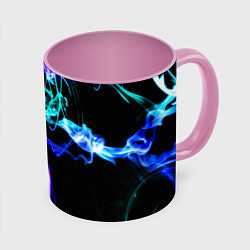 Кружка цветная Неоновый дым текстура