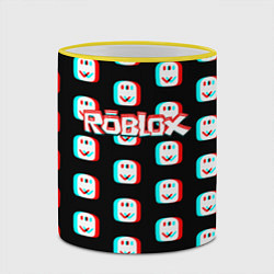 Кружка 3D Roblox pattern glitch, цвет: 3D-желтый кант — фото 2