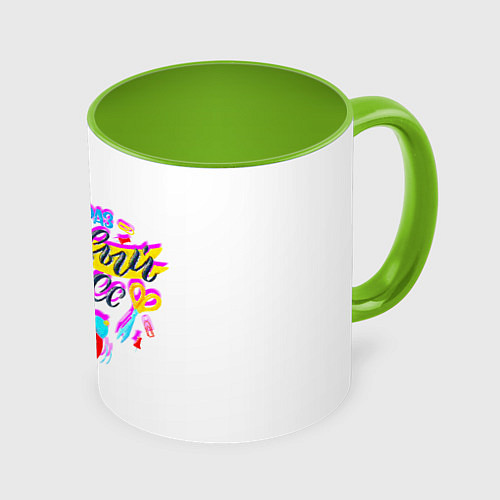 Кружка цветная В первый класс / 3D-Белый + светло-зеленый – фото 1
