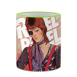 Кружка 3D David Bowie Rebel, цвет: 3D-светло-зеленый кант — фото 2