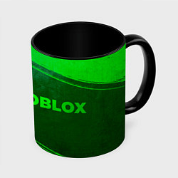 Кружка 3D Roblox - green gradient по-горизонтали, цвет: 3D-белый + черный