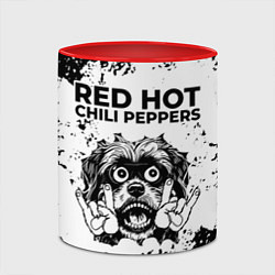 Кружка 3D Red Hot Chili Peppers - рок пес, цвет: 3D-белый + красный — фото 2