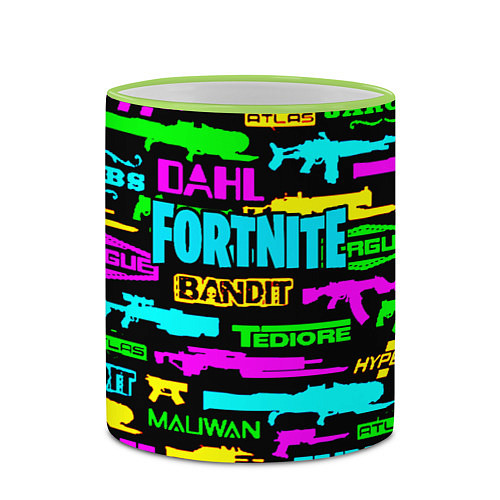 Кружка цветная Fortnite games / 3D-Светло-зеленый кант – фото 2