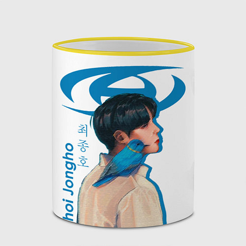 Кружка цветная Ateez Choi Jongho / 3D-Желтый кант – фото 2