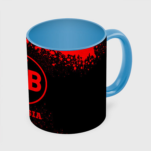 Кружка цветная Borussia - red gradient / 3D-Белый + небесно-голубой – фото 1