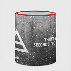 Кружка 3D Thirty Seconds to Mars - grey gradient по-горизонт, цвет: 3D-красный кант — фото 2