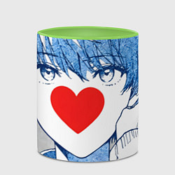 Кружка 3D Манга a boy love, цвет: 3D-белый + светло-зеленый — фото 2
