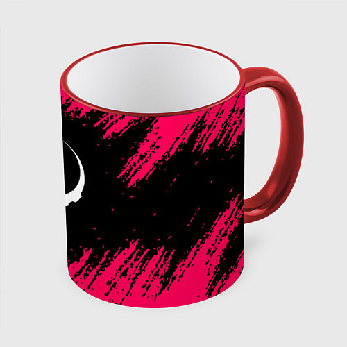 Кружка цветная Quake розовые краски / 3D-Красный кант – фото 1