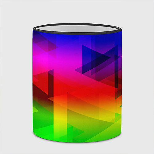 Кружка цветная Неоновая геометрия градиент / 3D-Черный кант – фото 2