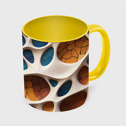 Кружка 3D Вдохновлено Антонио Гауди, цвет: 3D-белый + желтый
