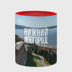 Кружка 3D Нижний Новгород на слиянии рек Волги и Оки, цвет: 3D-белый + красный — фото 2
