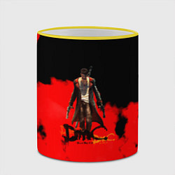 Кружка 3D Devil May Cry Dante краски, цвет: 3D-желтый кант — фото 2