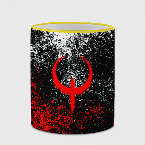Кружка цветная Quake брызги красок / 3D-Желтый кант – фото 2