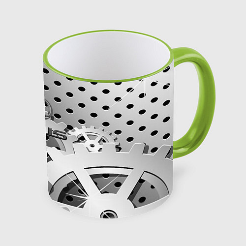 Кружка цветная Lexus carbon steel / 3D-Светло-зеленый кант – фото 1