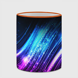 Кружка 3D Неоновые звёзды текстура, цвет: 3D-оранжевый кант — фото 2