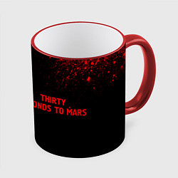 Кружка 3D Thirty Seconds to Mars - red gradient по-горизонта, цвет: 3D-красный кант