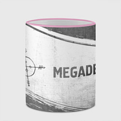 Кружка 3D Megadeth - white gradient по-горизонтали, цвет: 3D-розовый кант — фото 2