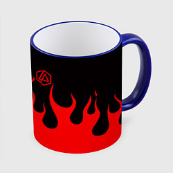 Кружка 3D Linkin park logo fire, цвет: 3D-синий кант