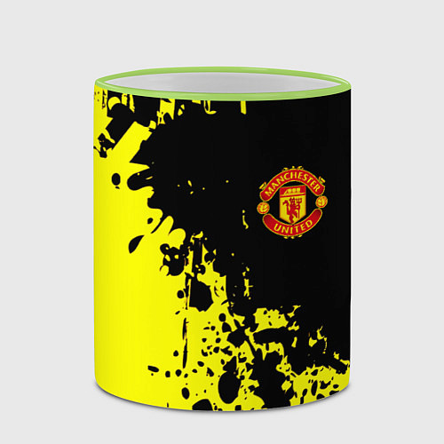 Кружка цветная Манчестер Юнайтед краски / 3D-Светло-зеленый кант – фото 2