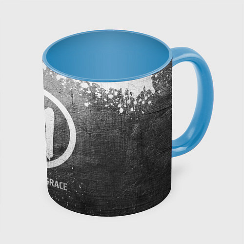 Кружка цветная Three Days Grace - grey gradient / 3D-Белый + небесно-голубой – фото 1