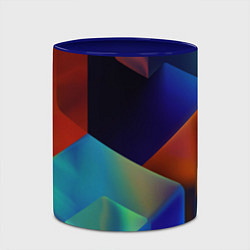 Кружка 3D Геометрия мозаика, цвет: 3D-белый + синий — фото 2