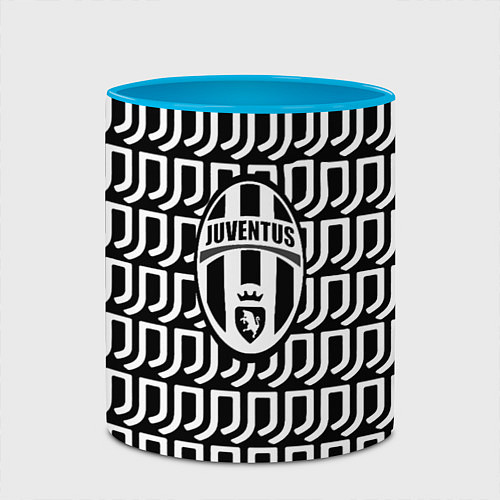 Кружка цветная Juventus fc pattern / 3D-Белый + небесно-голубой – фото 2