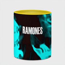 Кружка 3D Ramones fire rose, цвет: 3D-белый + желтый — фото 2