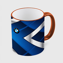 Кружка цветная BMW metalic blue abstract