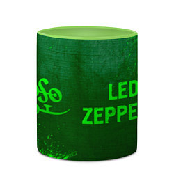 Кружка 3D Led Zeppelin - green gradient по-горизонтали, цвет: 3D-белый + светло-зеленый — фото 2
