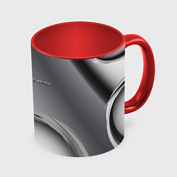 Кружка 3D Mercedes benz grey, цвет: 3D-белый + красный