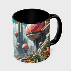 Кружка 3D Планета фантастика, цвет: 3D-белый + черный